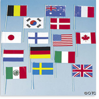 One Dozen Individual Flags of All Nations